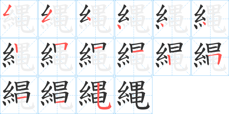 縄字笔画写法