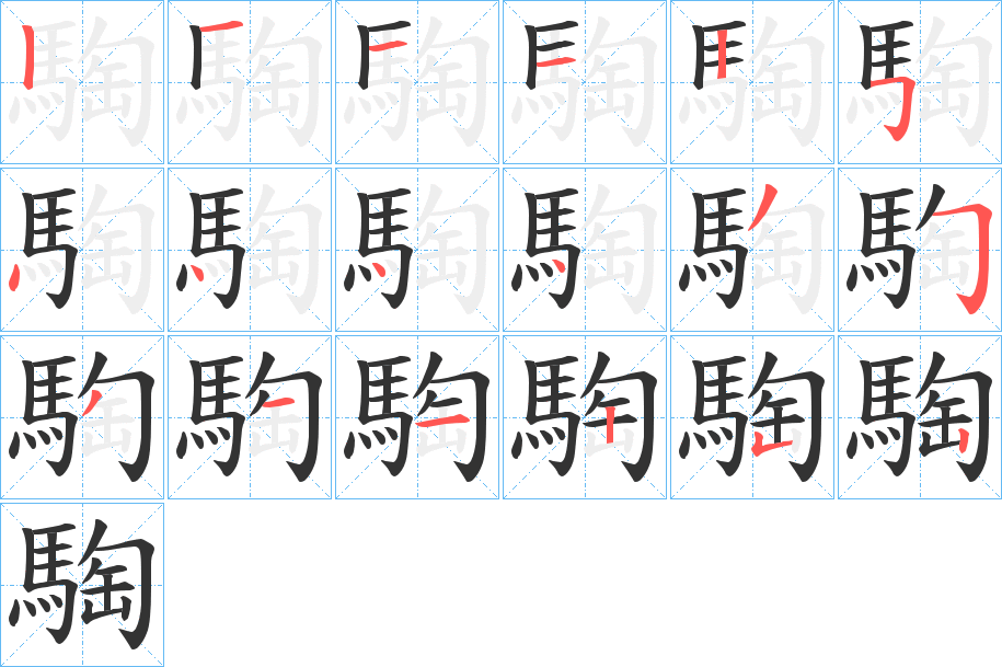 騊字笔画写法