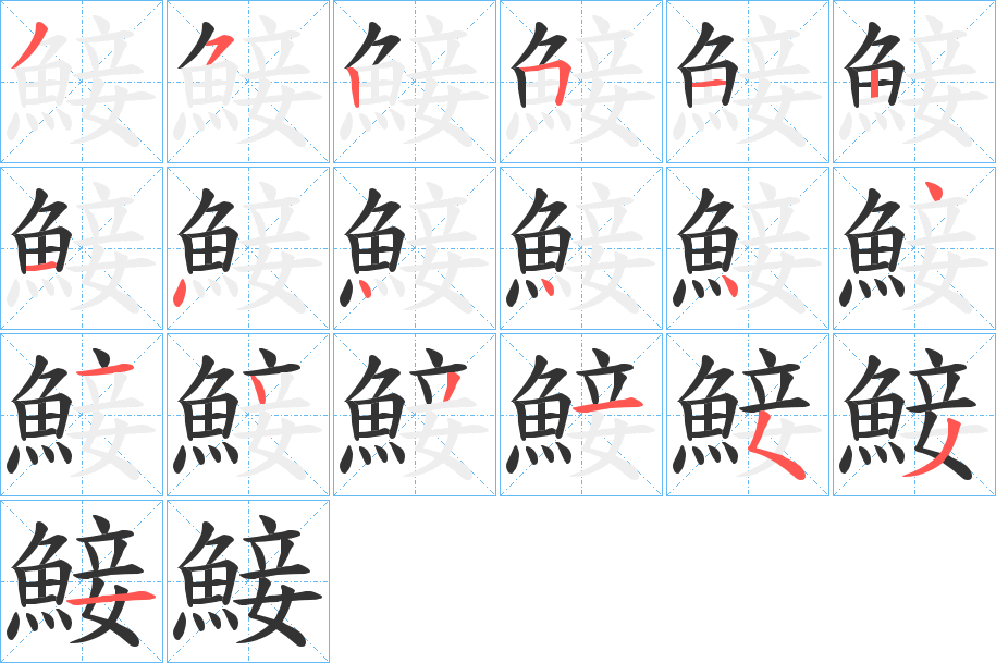 鯜字笔画写法