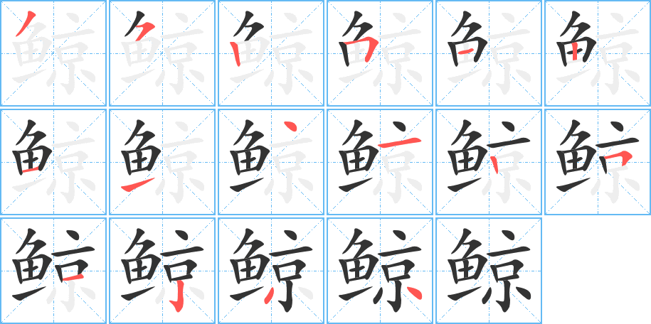 鲸字笔画写法