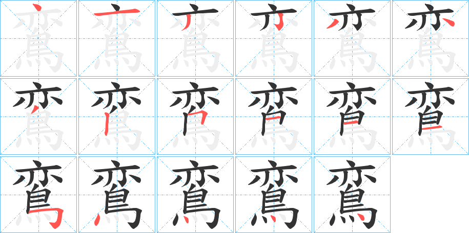 鵉字笔画写法