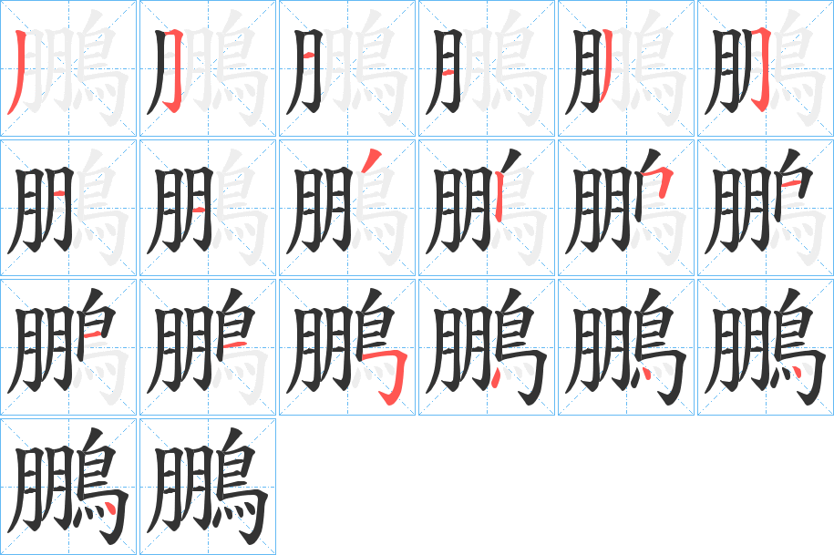 鵬字笔画写法